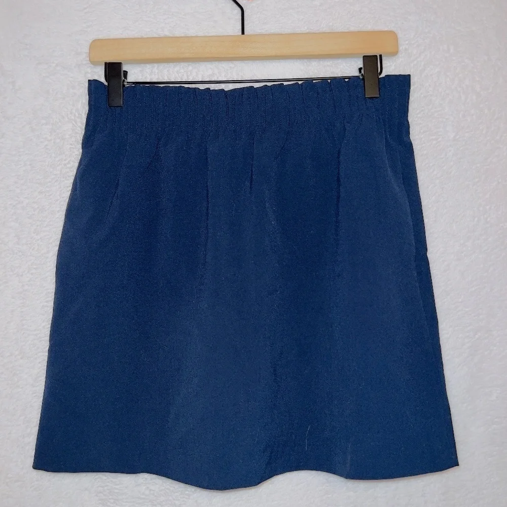 J. Crew Mercantile Sidewalk City Skirt Navy Blue Pull On Mini Pockets size 4